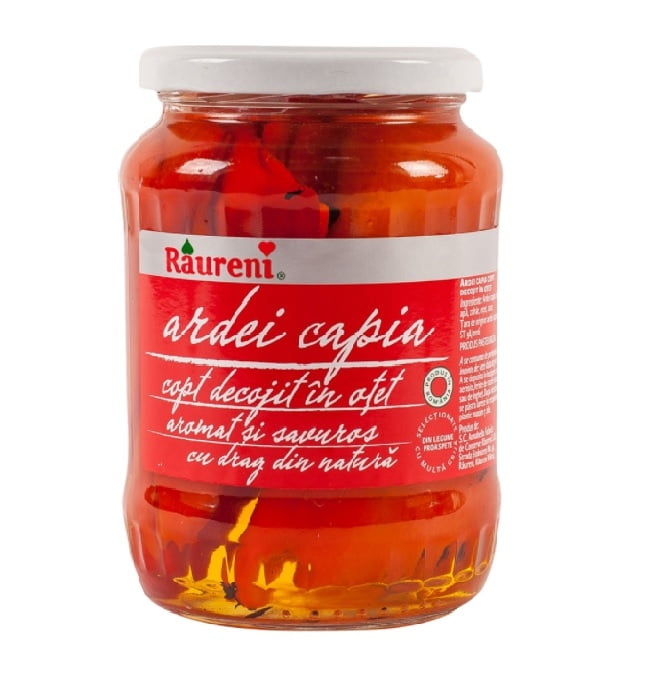 Ardei Capia Copt Decojit In Otet 680g Rauren